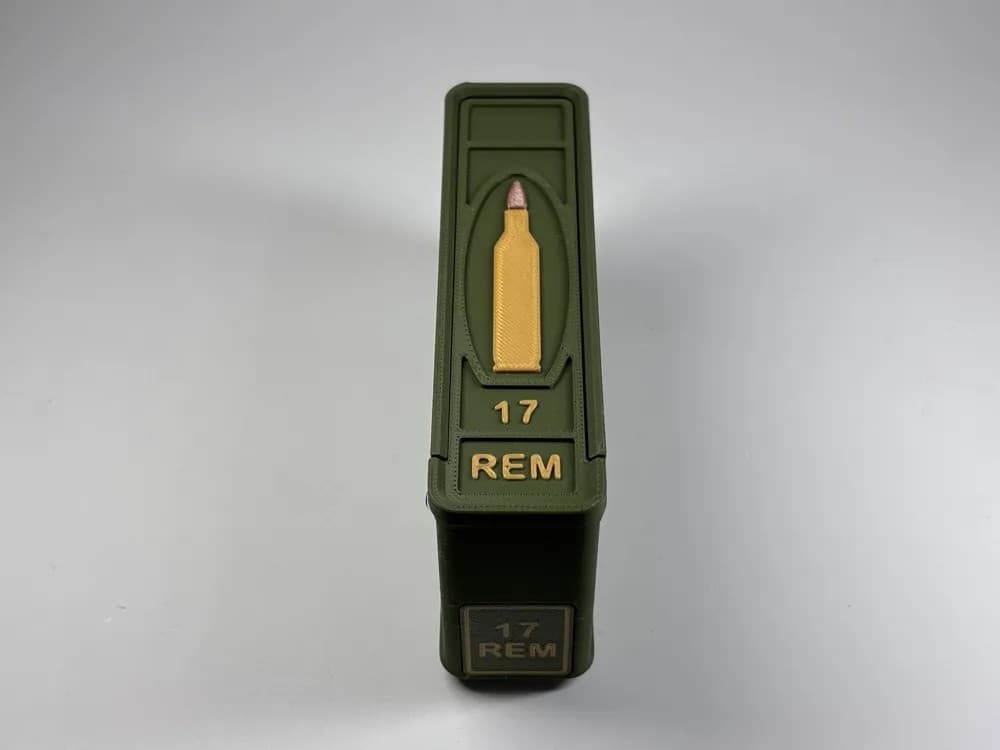 Ammo Storage Box .17 Remington (17 REM) 20 Rounds front view product photo; ammunition not included