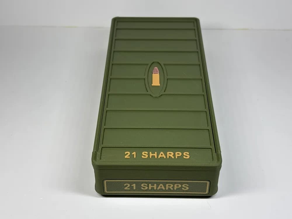 Ammo Storage Box 21 Sharp 250 Rounds front view product photo; ammunition not included
