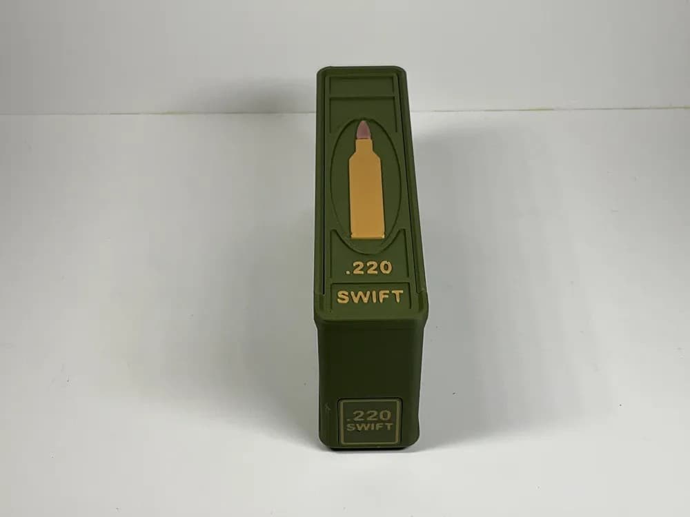 Ammo Storage Box .220 SWIFT 20 Rounds front view product photo; ammunition not included
