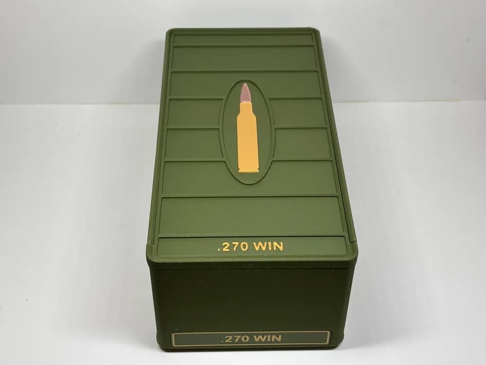 Ammo Storage Box - .270 WINCHESTER - 105 Rounds front view product photo; ammunition not included