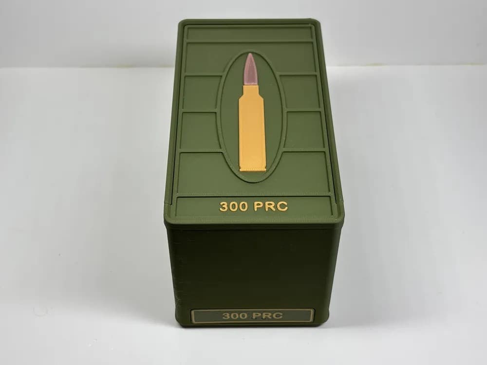 Ammo Storage Box 300 PRC 50 Rounds front view product photo; ammunition not included