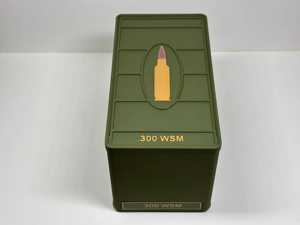 Ammo Storage Box - .300 WSM - 50 Round front view product photo; ammunition not included