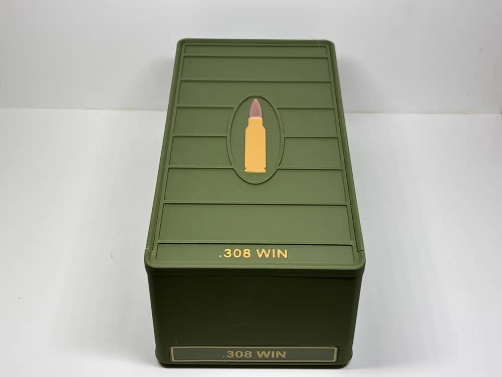 Ammo Storage Box - .308 WIN / 7.62x51mm - 105 Rnd front view product photo; ammunition not included
