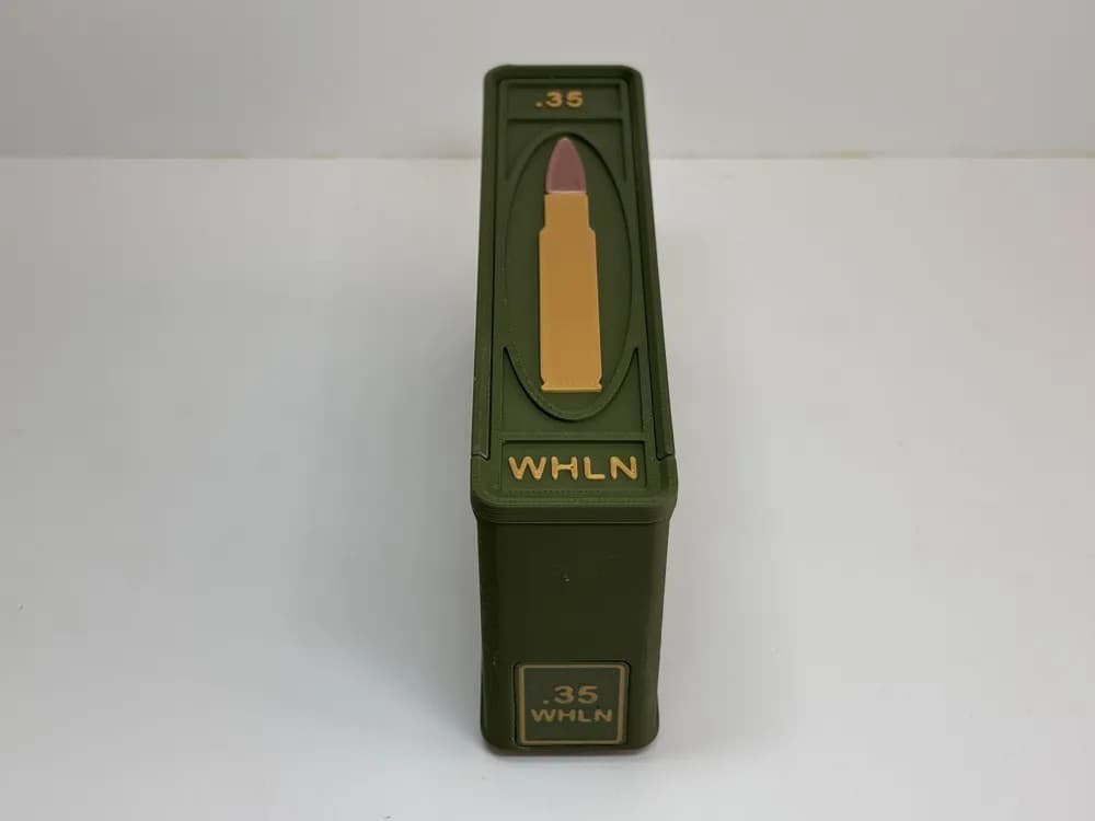Ammo Storage Box - .35 WHELEN - 20 Rounds front view product photo; ammunition not included