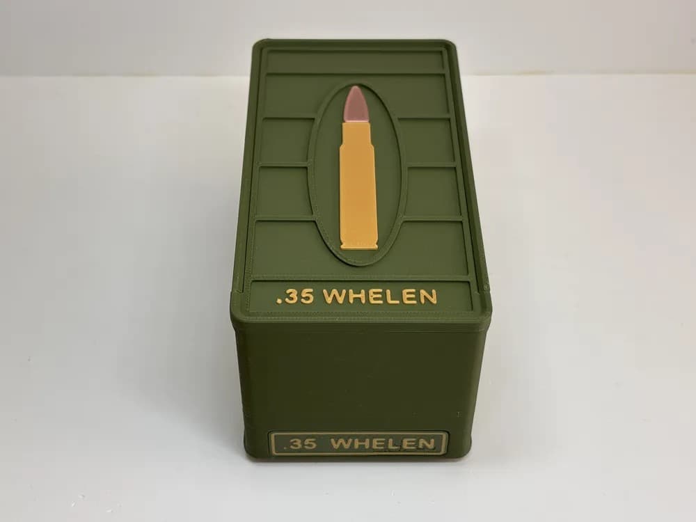 Ammo Storage Box - .35 WHELEN - 50 Rounds front view product photo; ammunition not included