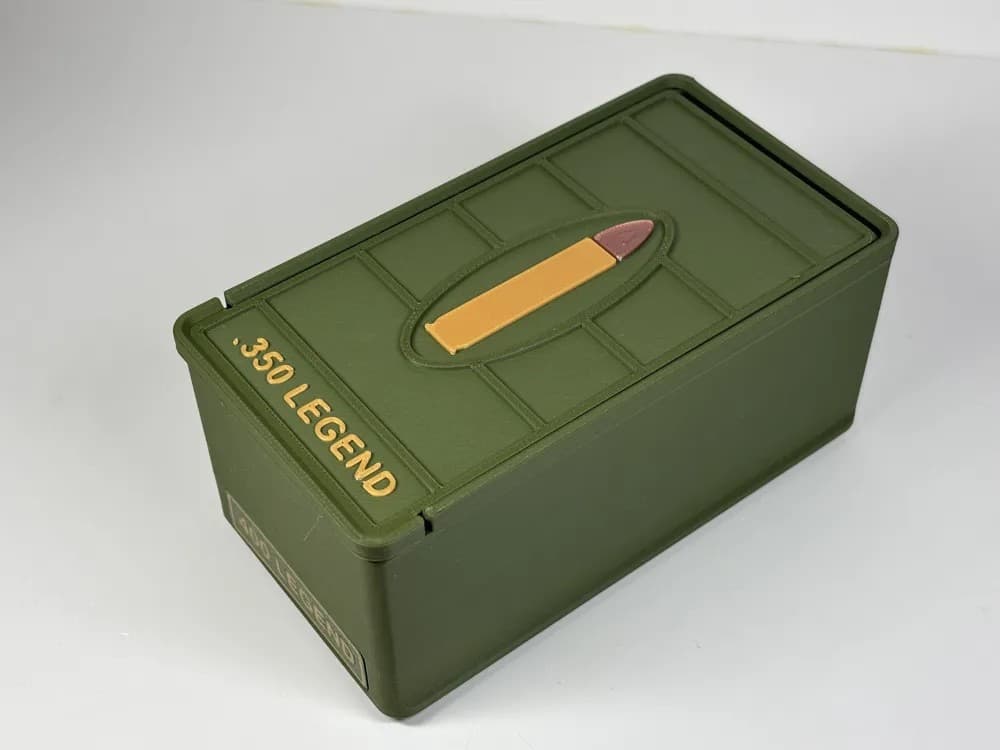 Ammo Storage Box - 350 Legend - 50 Rounds closed view product photo; ammunition not included