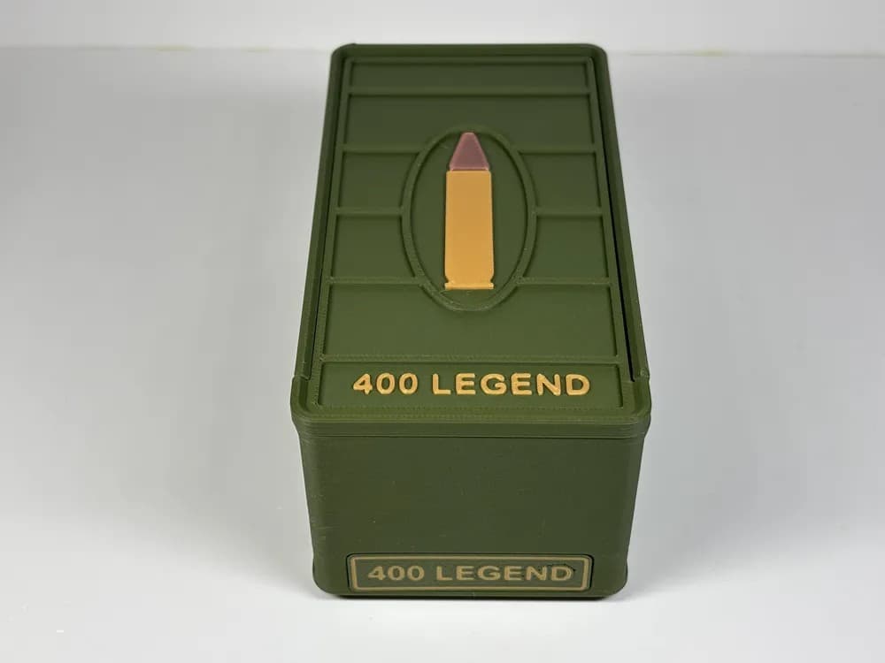 Ammo Storage Box - 400 Legend - 50 Rounds front view product photo; ammunition not included