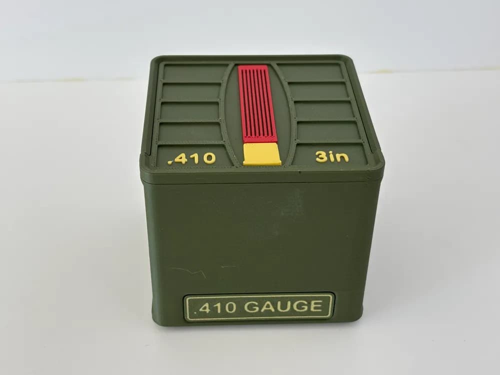 Ammo Storage Box .410 Gauge 3 inch 25 Shells front view product photo; ammunition not included